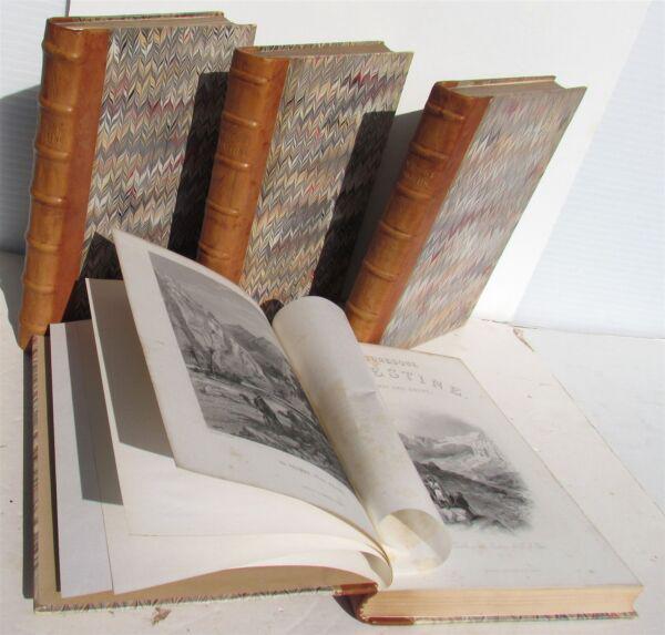 1880s PICTURESQUE PALESTINE SINAI & EGYPT 4 VOLUMES ANTIQUE ILLUSTRATED FOLIO (1 of 12)