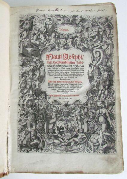 1569 HISTORY OF JEWS JOST AMMAN Illustrated antique pigskin FOLIO 16th cent (1 of 12)