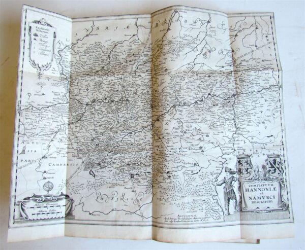 1693 HISTORY of BELGIUM ILLUSTRATED w/ MAP FOLIO antique CHRONICON vellum (1 of 9)