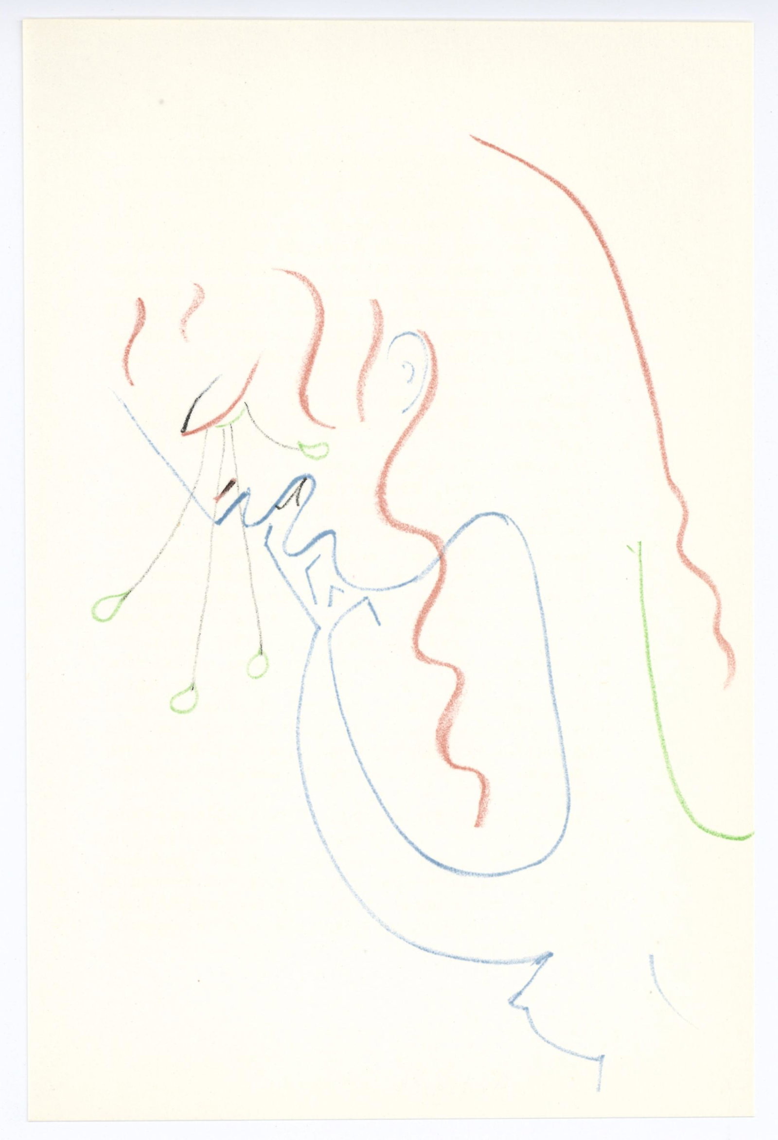 Jean Cocteau original lithograph | Antigone: Medium: original lithograph. Printed in Paris in 1957 by Mourlot Freres. Size: 9 x 5 7/8 inches (225 x 148 mm). Artist, novelist, poet, playwright and film director Jean Cocteau executed this original