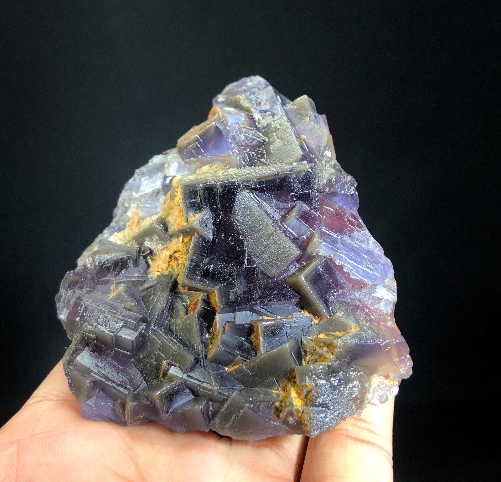 Natural Purple Cubic Phantom Fluorite With Calcite, Fluorite Specimen, Fluorite Stone, Fluorite For (1 of 6)