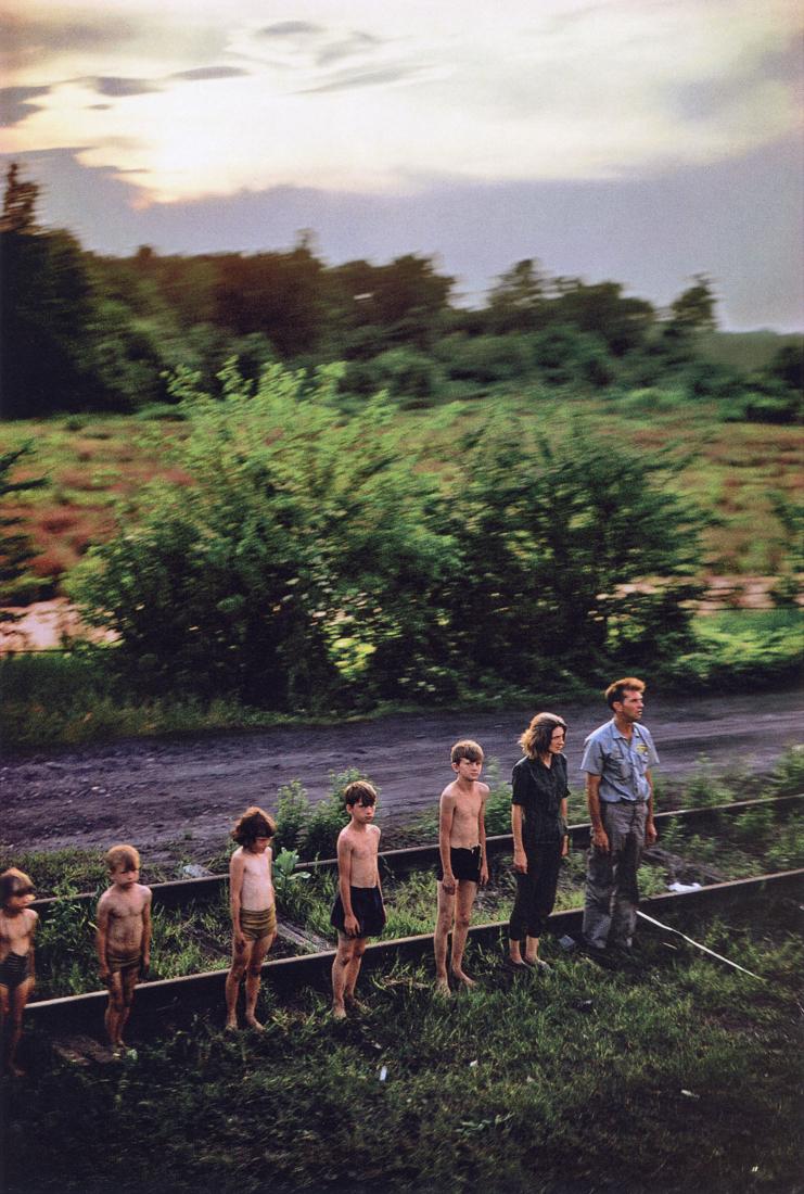 PAUL FUSCO - Family Watches RFK's Funeral Train 1968: Artist: Paul Fusco Title: A Family Watching As Robert Kennedy's Funeral Train Passes By, USA, 1968 Medium: Photo Litho, 2008, China Dimensions: 7.15x10.65" Description: Heat Wax Mounted on 11x14" Cons