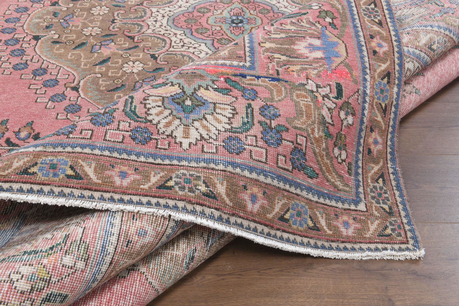 9'3x12'7 Ft Persian Pink Decor Vintage Rug Handmade (1 of 10)