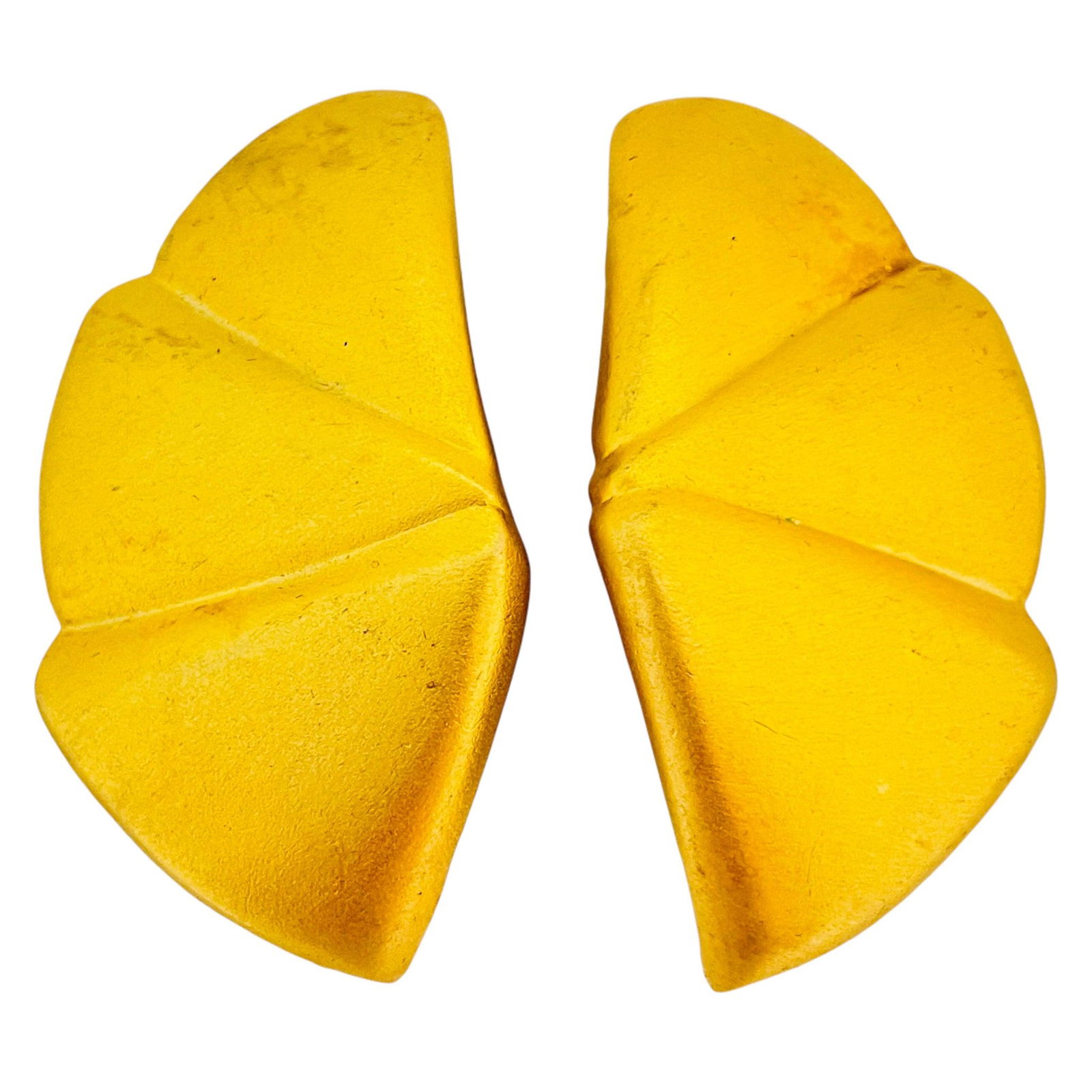 Vintage ANNE KLEIN gold matte modernist designer runway clip on earrings (1 of 5)