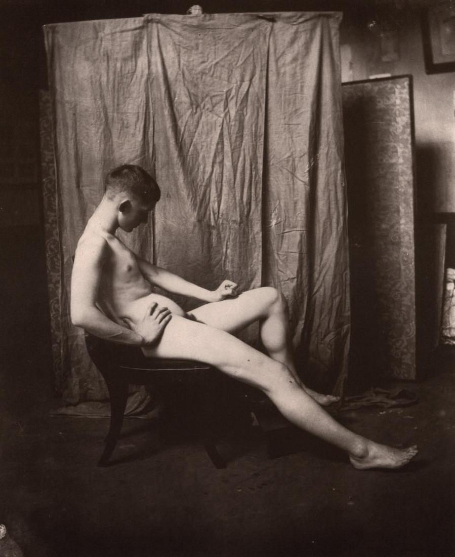 THOMAS EAKINS - Nude Model c. 1890: Artist: THOMAS EAKINS Print Title: Nude Model c. 1890 Medium: Photoengraving Printed in: The USA, 1980’s< Image size (inches) approx. 5.5 x 7” Additional Information: COA Included Reserve: