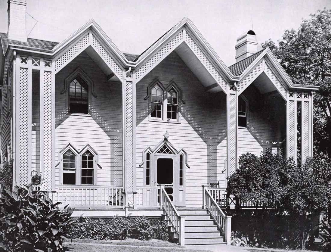 WALKER EVANS - Wooden Gothic House, Nyack, NY, 1931: Artist: WALKER EVANS Print Title: Wooden Gothic House, Nyack, NY, 1931 Printing Date: 1930’s Medium: Vintage Authentic Photoengraving Printed in: the USA Image Size: 5.5 x 7” Walker Evans(