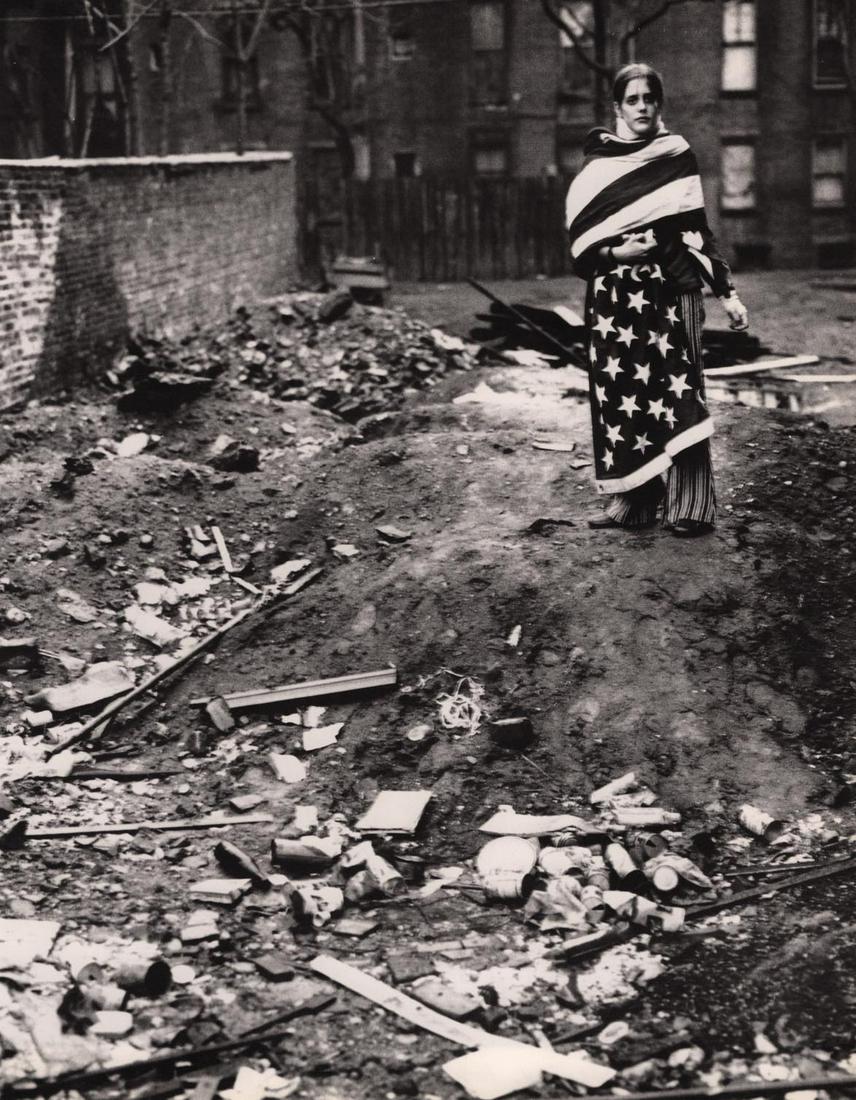 PETER SIMON - Jennifer Thomas, 16, Wearing American Flag, 1970 (Rolling Stones Cover) (1 of 1)