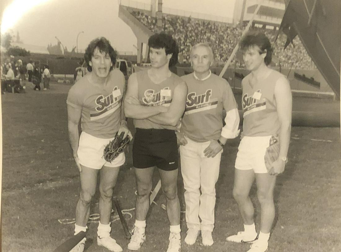 Jean Le Clerc, John Loprieno and James Mitchel from ALL MY CHILDREN - 1988: Taken Oct 27, 1988 by noted photographer John Paschal w/ photographer stamp and description verso. 9x7 on Kodak paper. Please note that this lot has a confidential reserve. When you leave a bid in adv