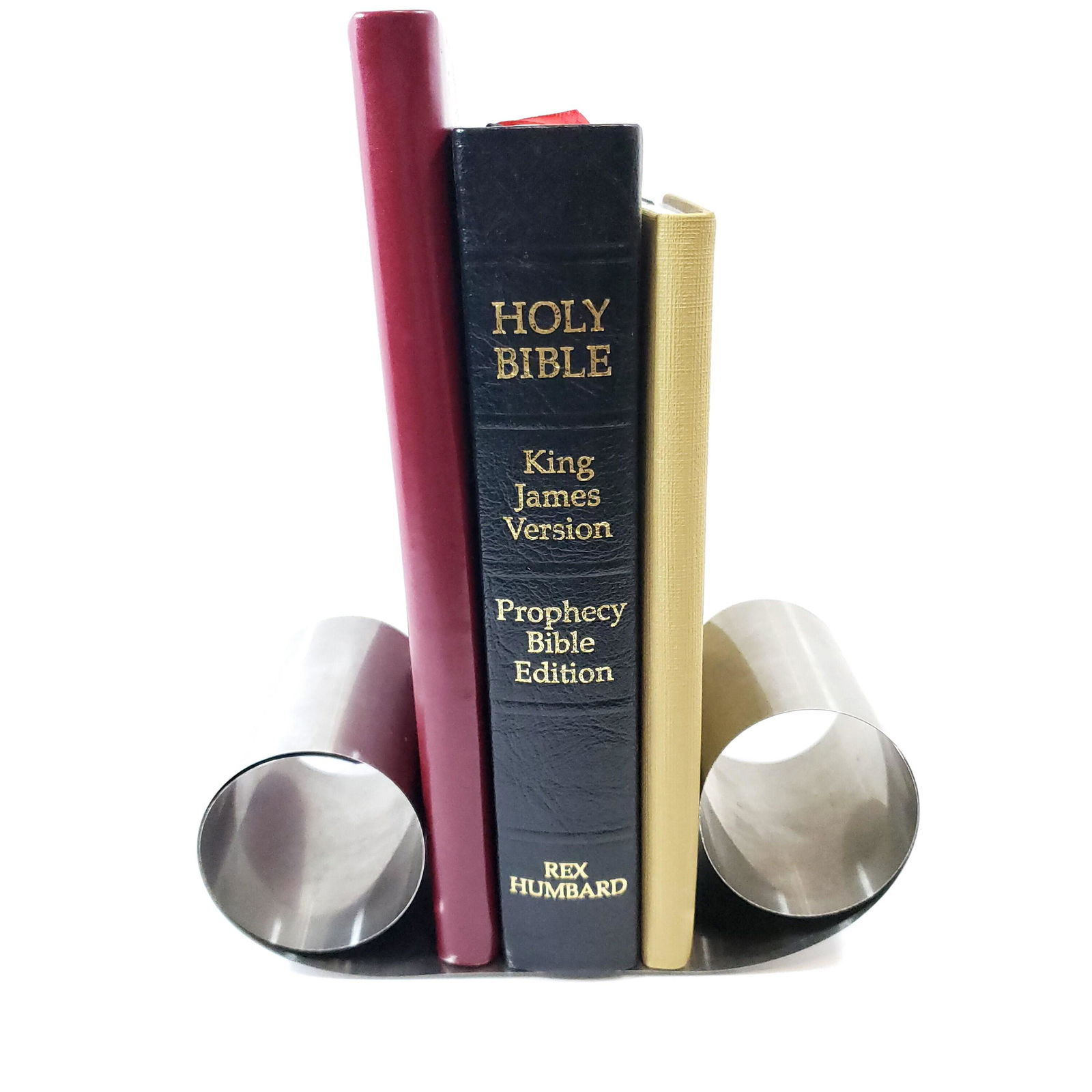 Art Deco Chrome Bookend Book Made In England Vintage Coil or Spring Roll Up Book Holders (1 of 6)