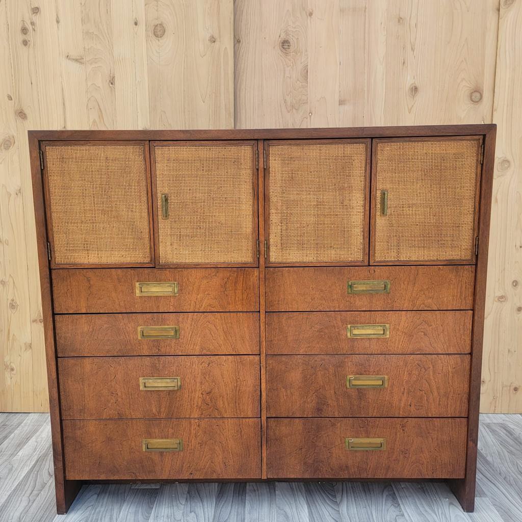 Mid Century Modern Chest of Drawers with Cane Panels by Jack Cartwright for Founders: Vintage from the 1960s Materials: wood Width: 52 inches Height: 47 inches Depth: 19 inches Description Mid Century Modern Chest of Drawers with Cane Panels by Jack Cartwright for Founders High quality