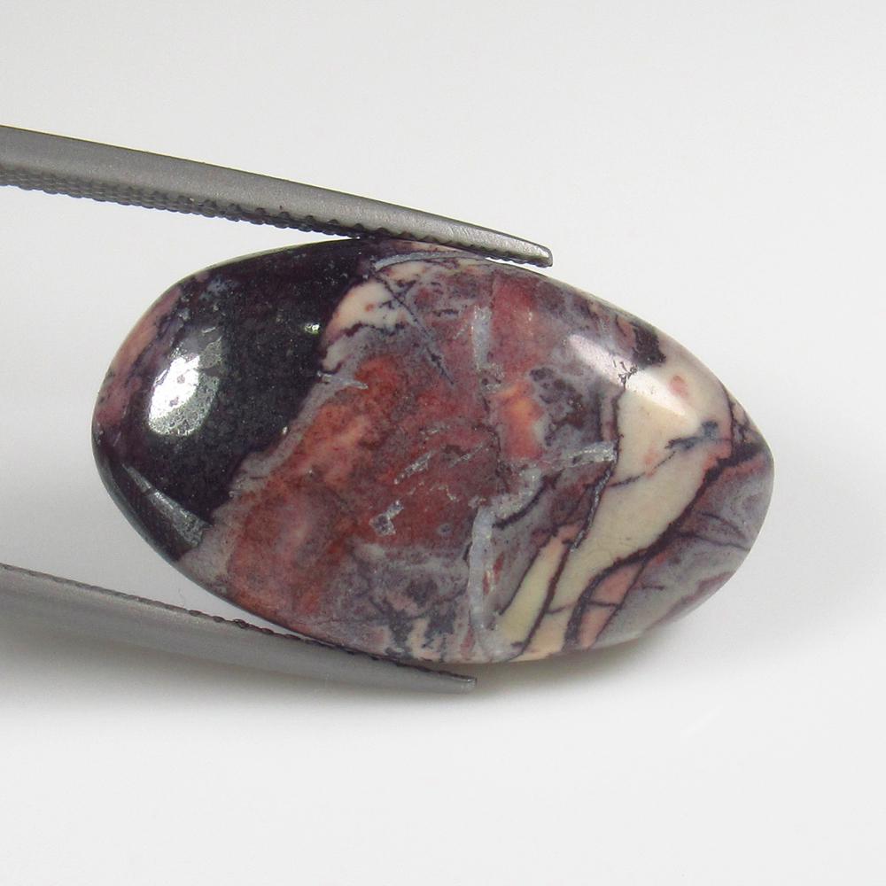 Natural Jasper Quartz - 14.91 Ct: No Reserve! Title: Natural Jasper Quartz - 14.91 Ct Origin: Brazil Weight: 14.91 Size/Dimensions: 24.0 x 14.5 x 5.0 mm Additional Information: Pieces : 1 No's / Shape : Oval Cabochon / Color : Green /