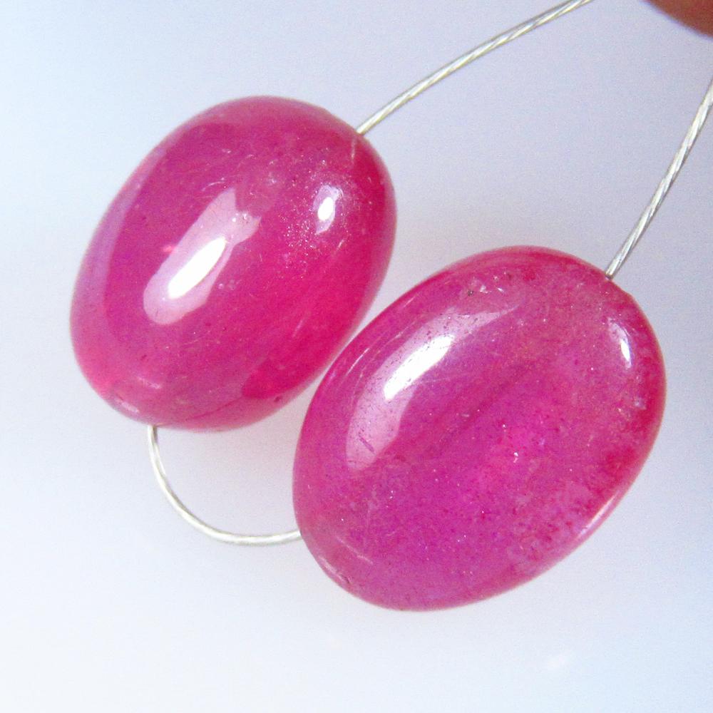 10.02 Ctw Natural 2 Mozambique Red Ruby Dumble Beads (1 of 2)