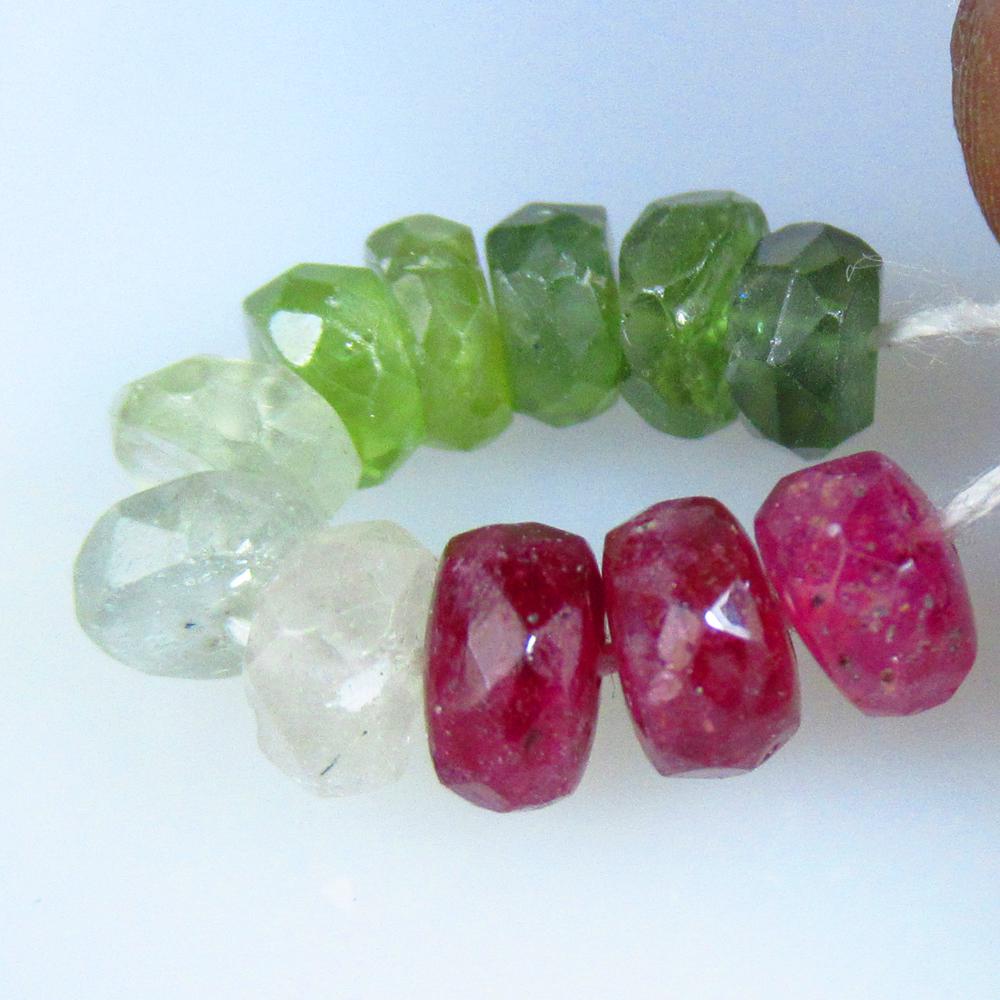9.88 Ctw Natural 11 Drilled Multicolor Tourmaline Round Beads (1 of 2)
