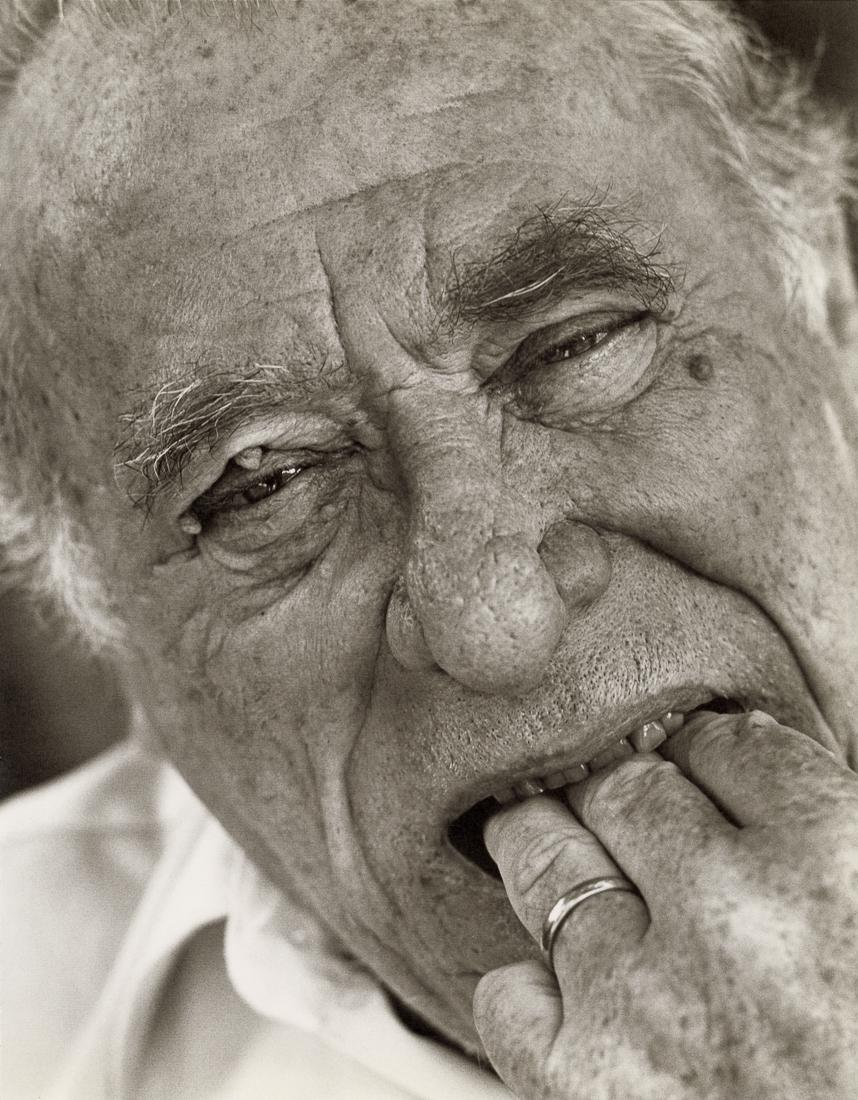 HERB RITTS - Charles Bukowski, San Pedro, 1987: Artist: Herb Ritts Title: Charles Bukowski, San Pedro, 1987 Medium: Photo Litho, 1999, France Dimensions: 8.6x11" Description: Heat Wax Mounted on 12x16" Conservation Board Artist Bio: Herb Ritts (195