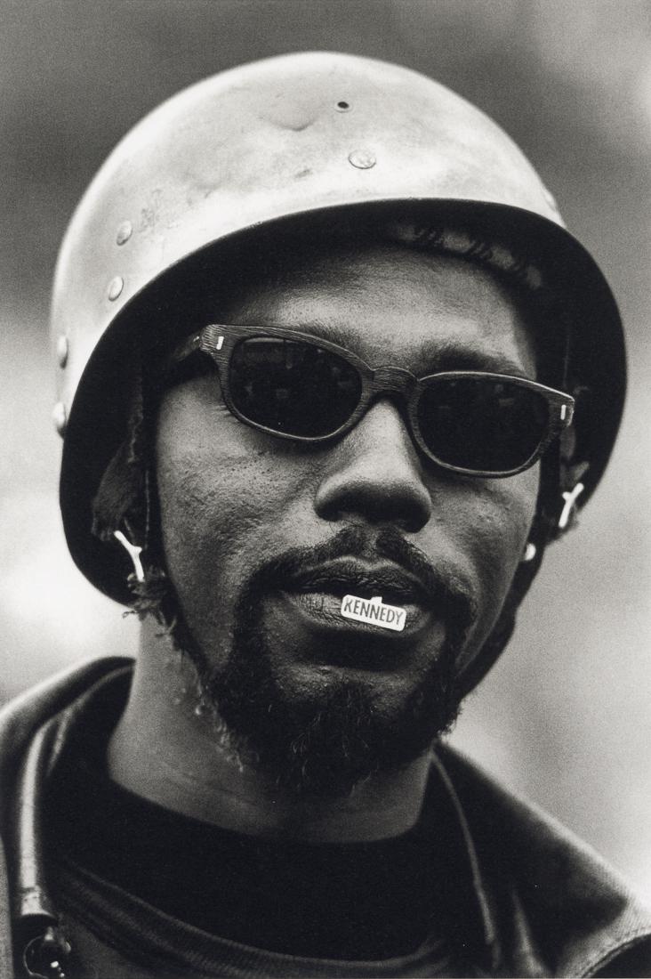 STEVE SCHAPIRO - Motorcyclists, Indiana, 1986: Artist: Steve Schapiro Title: Motorcyclists, Indiana, 1986 Medium: Photo Litho, 2000, Italy Dimensions: 6.15x9.25" Description: Heat Wax Mounted on 8.5x11" Conservation Board Artist Bio: Steve Schapir