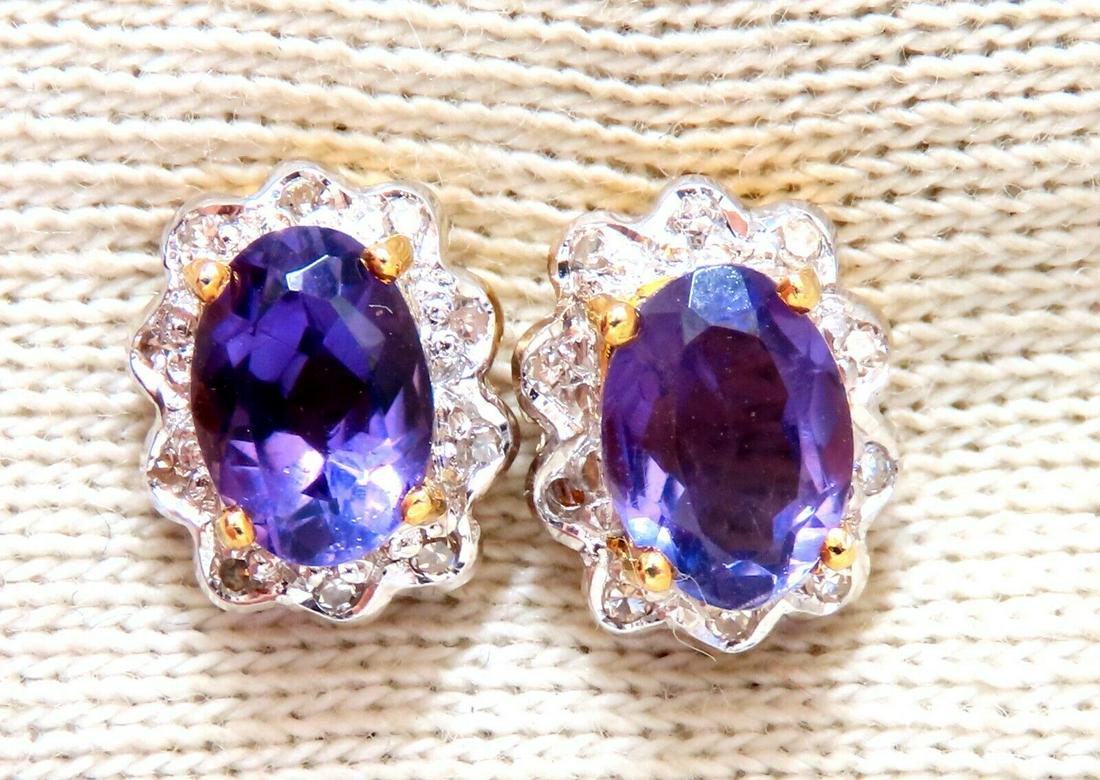 2.20ct natural oval purple amethyst earrings 14kt (1 of 4)