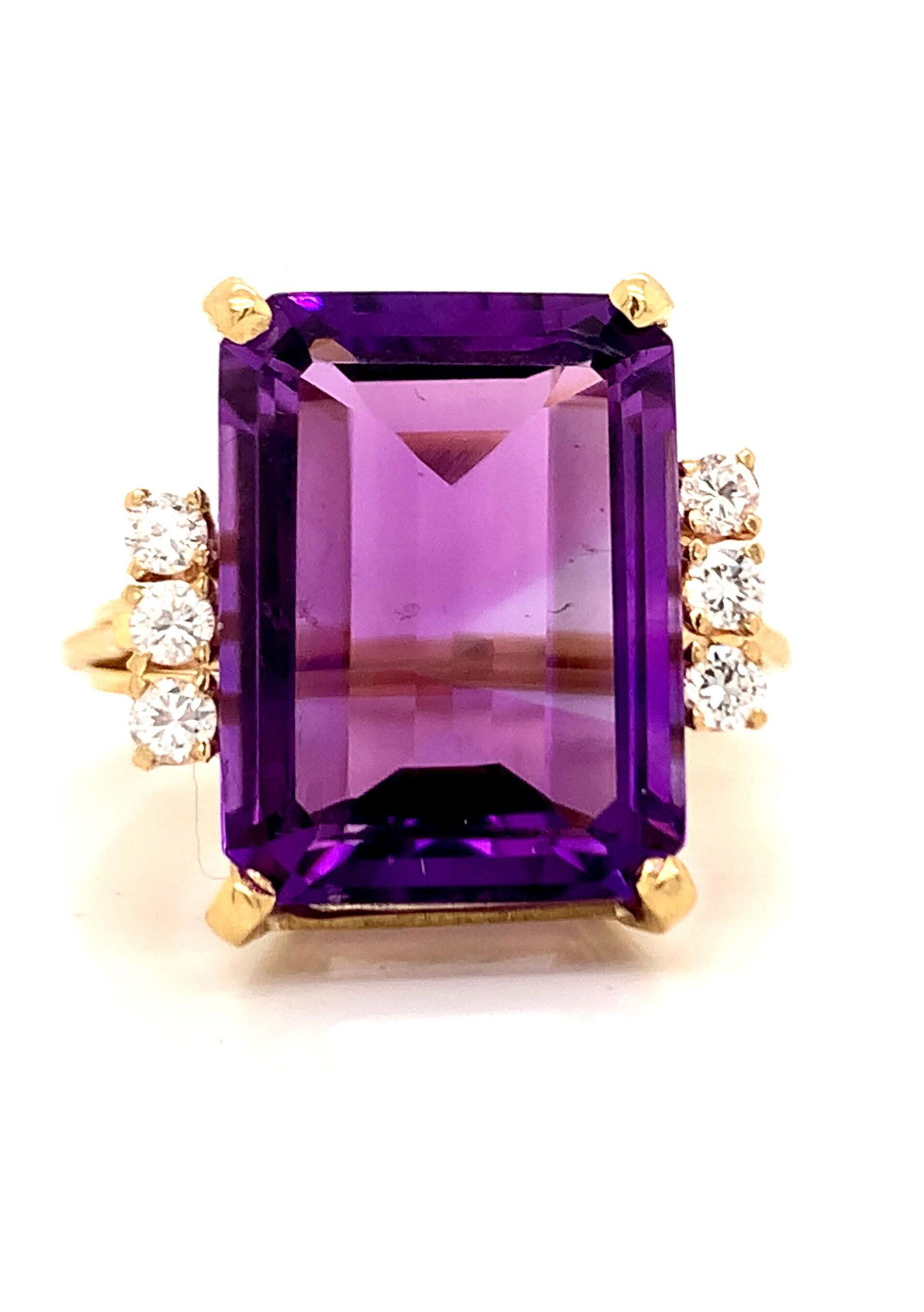14K Vintage diamond & amethyst ring (1 of 9)