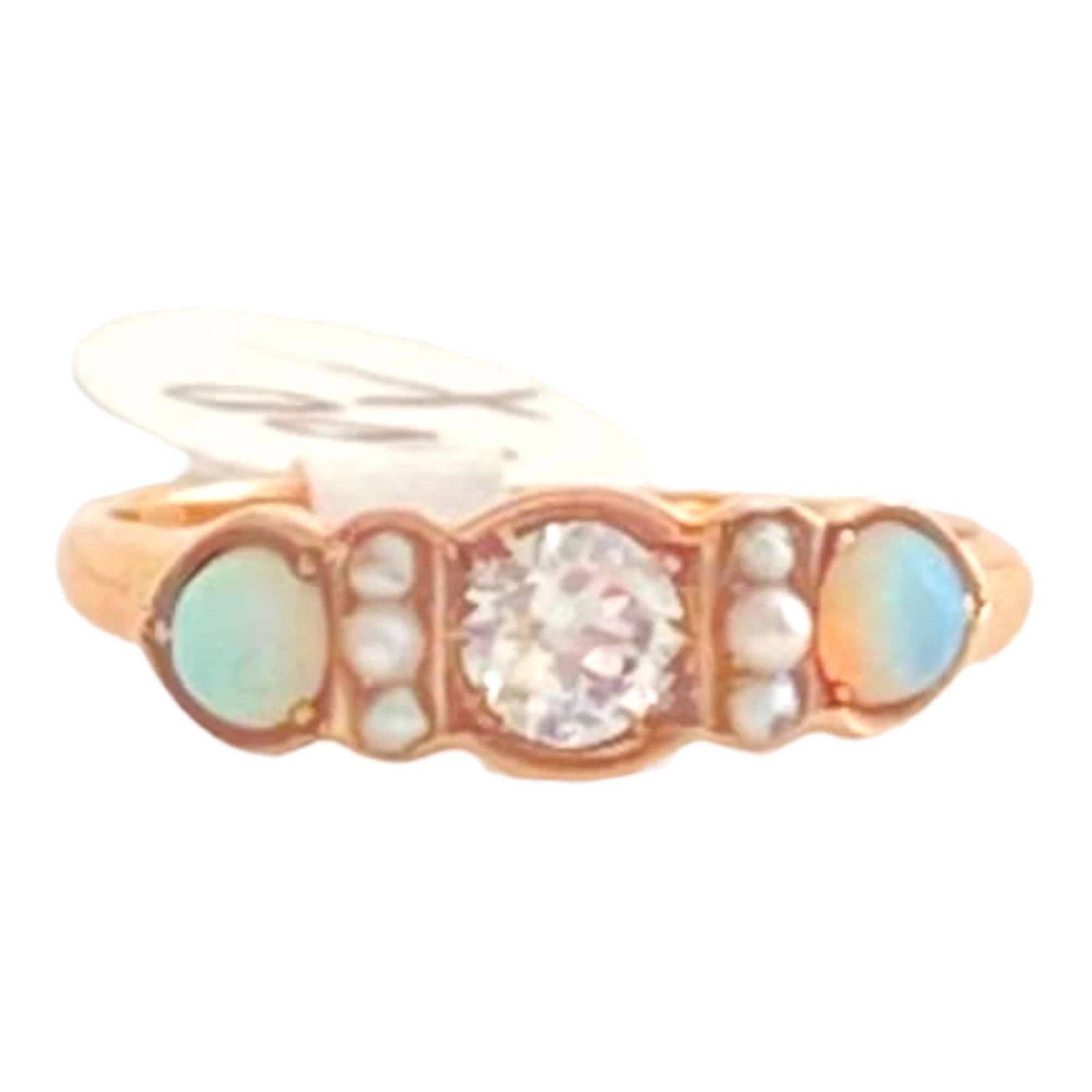 10k Antique Victorian Diamond & Opal Ring (1 of 7)