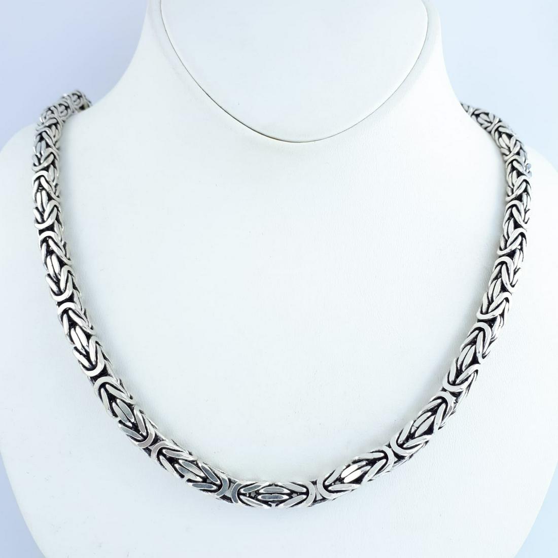 925 Sterling Silver Square Byzantine King's Chain,Men Necklace: Title: 925 Sterling Silver Square Byzantine King's Chain,Men Necklace Materials: 925 Silver Dimension: 23.62 in(60cm) Additional Information: 925 Sterling Silver Square Byzantine King's Chain,Men Neck