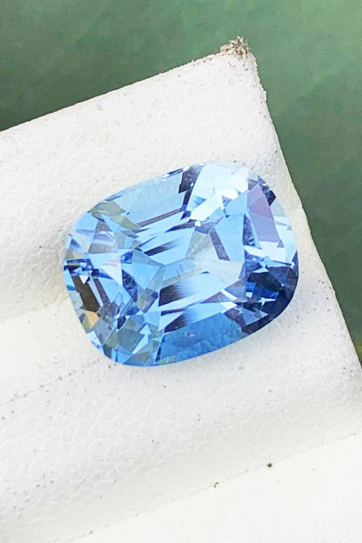 Natural Santa Maria Blue Aquamarine Gemstone,Genuine Aquamarine March Birthstone Cushion Shape, (1 of 4)