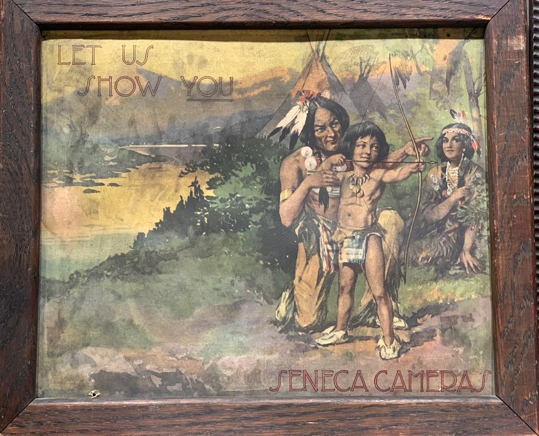 Small Seneca cameras advertising poster " Let us show you" . (1 of 4)
