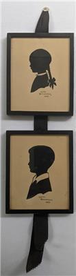 PAIR OF SILHOUETTES SIGNED AND DATED BY KNOWN ARTIST LOUISE BROWNING IN 1943 (1 of 2)