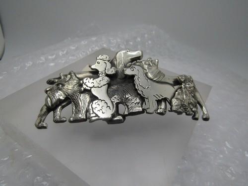 Large Dogs Barrette, Made in France, 3.75" wide, 1.75" tall (1 of 6)