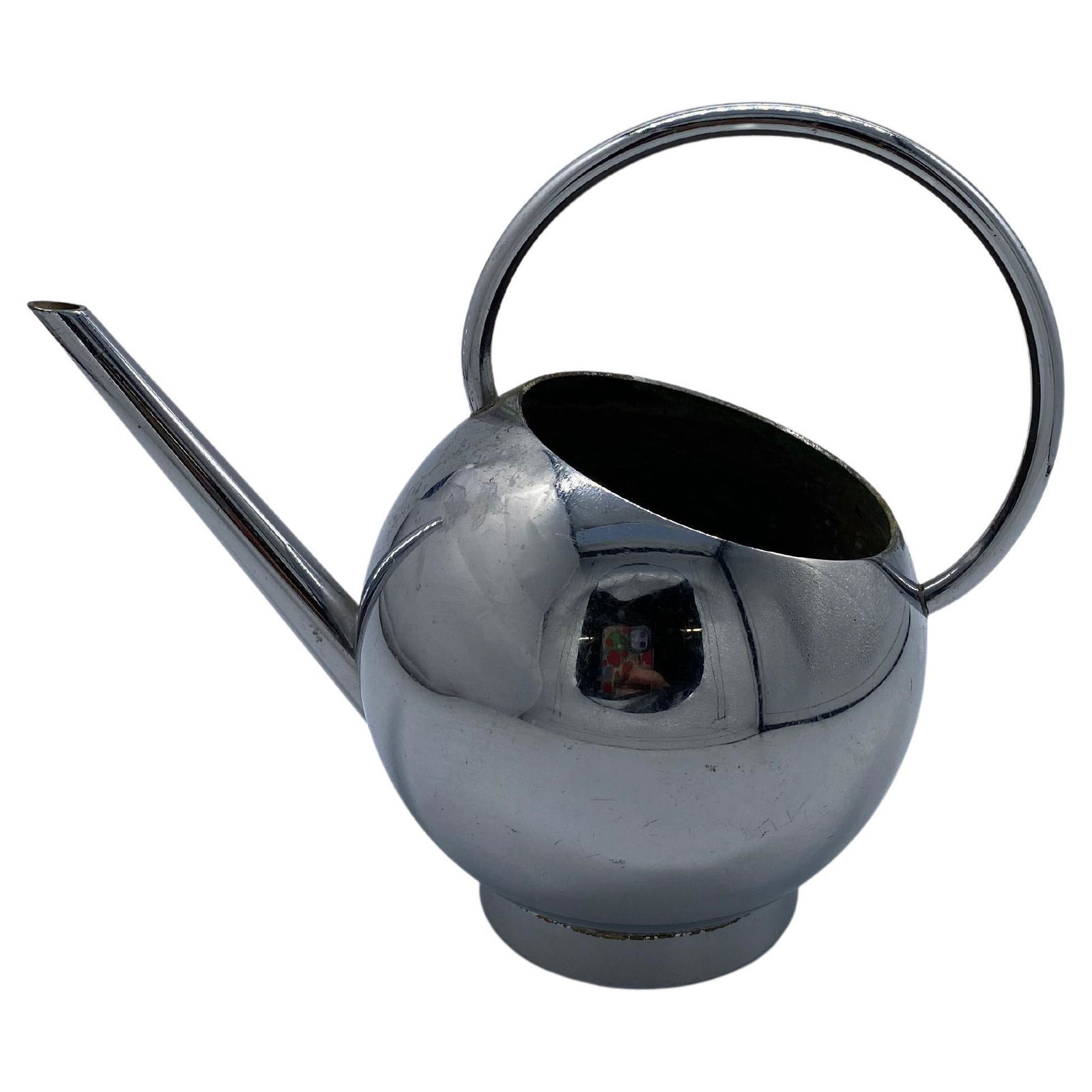 1934 Modernist Small Chrome Syrup Pitcher by Russel Wright for Chase Co.: Title: 1934 Modernist Small Chrome Syrup Pitcher by Russel Wright for Chase Co. Description: Russel Wright, designed pieces for convenience and ease of living, and this set certainly provide that. The