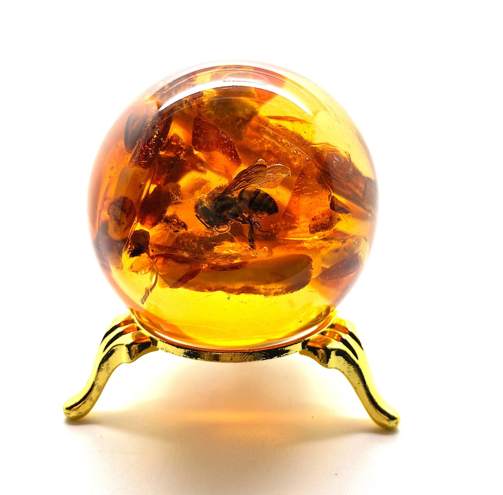 Grand Amber Ball on a pedestal with insect inclusion (1 of 10)