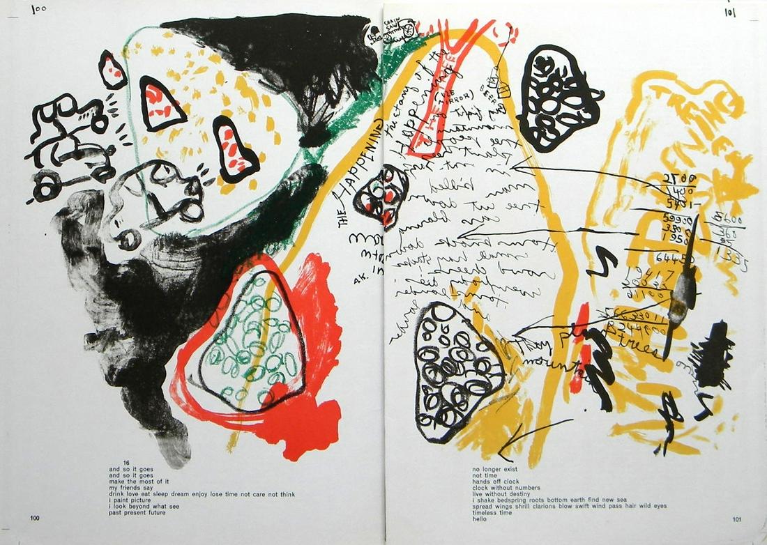 Allan Kaprow original lithograph: Medium: original lithograph (in two sections). Printed in 1964 and published by Eberhard Kornfeld for the 1 Cent Life portfolio in an edition of 2000. Size: 16 1/4 x 22 3/4 inches (408 x 580 mm). Ther