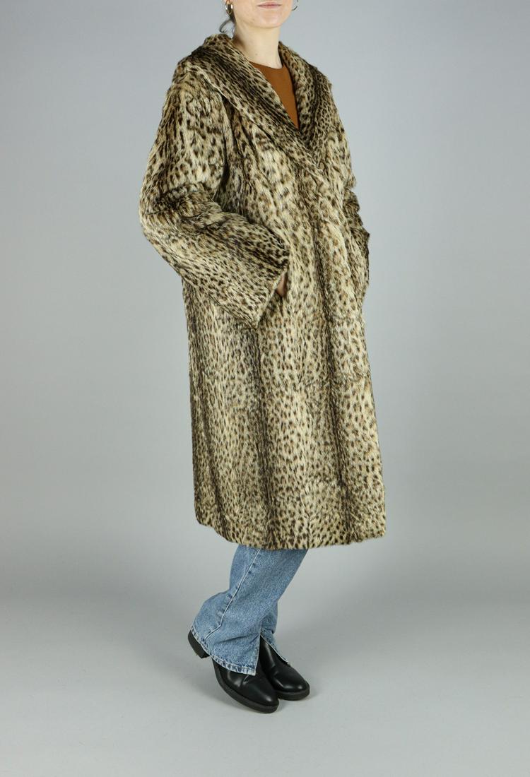 VINTAGE NATURAL LYNX FUR COAT - US 16 - EU L (1 of 12)
