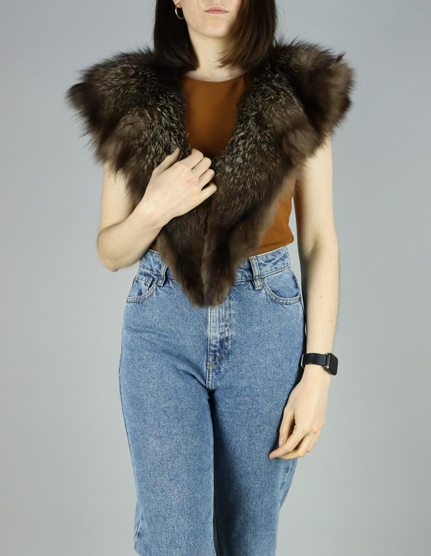 SILVER FOX FUR COLLAR EU: L-XL; US: 16-18 (1 of 4)
