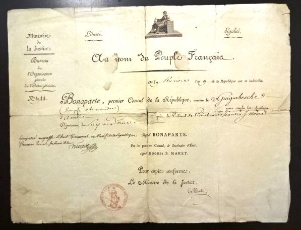 1801 Napolean French Judicial Appointment (1 of 3)