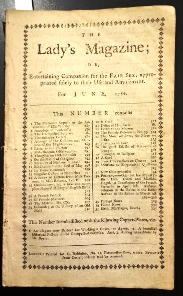 1782 The Lady's Magazine Songsheet Nantucket (1 of 3)