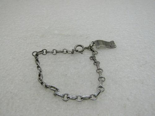 Vintage Sterling Silver Diploma Charm Bracelet, 7.5", 1960: Vintage Sterling Silver Diploma Charm Bracelet, 7.5", 1960, Diploma Charm engraved Barbara 6-29-60 RHS (Reading High School perhaps). Grooved oblong links that are appx. 2mm wide and alternating with 