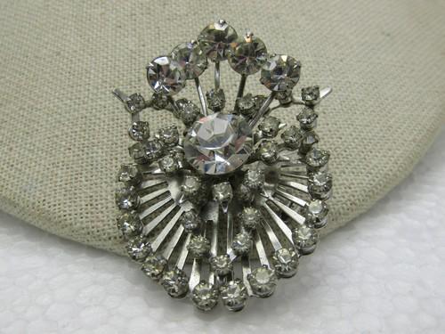 Vintage Art Deco Rhinestone Statement Brooch, 2",1930's- 1940's (1 of 5)