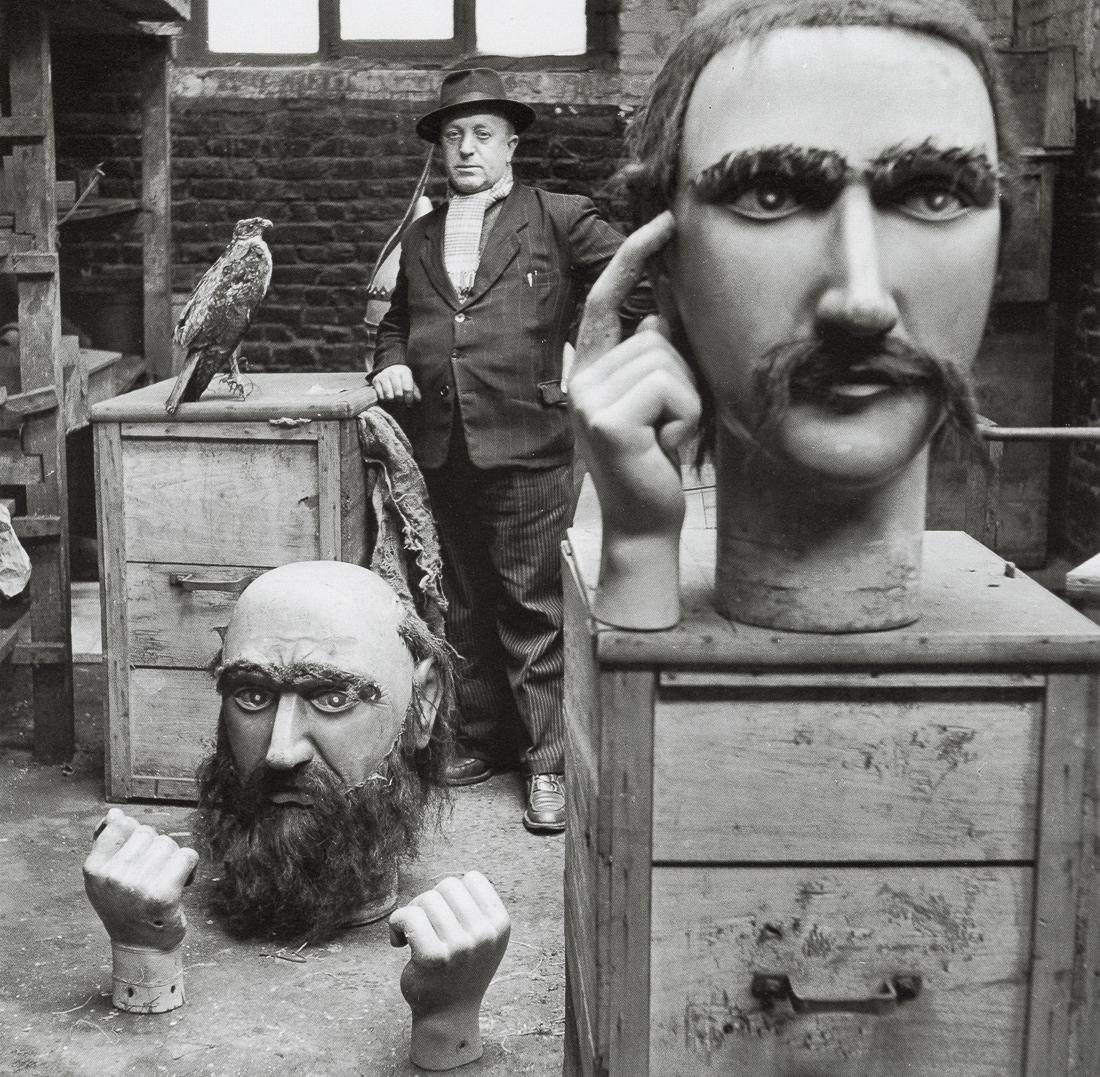 ROBERT DOISNEAU - The Giants of the North, 1951: Artist: Robert Doisneau Title: The Giants of the North, 1951 Medium: Photo Litho, 1986, Switzerland Dimensions: 8.25x8.05" Description: Heat Wax Mounted on 11x14" Conservation Board Artist Bio: Robert