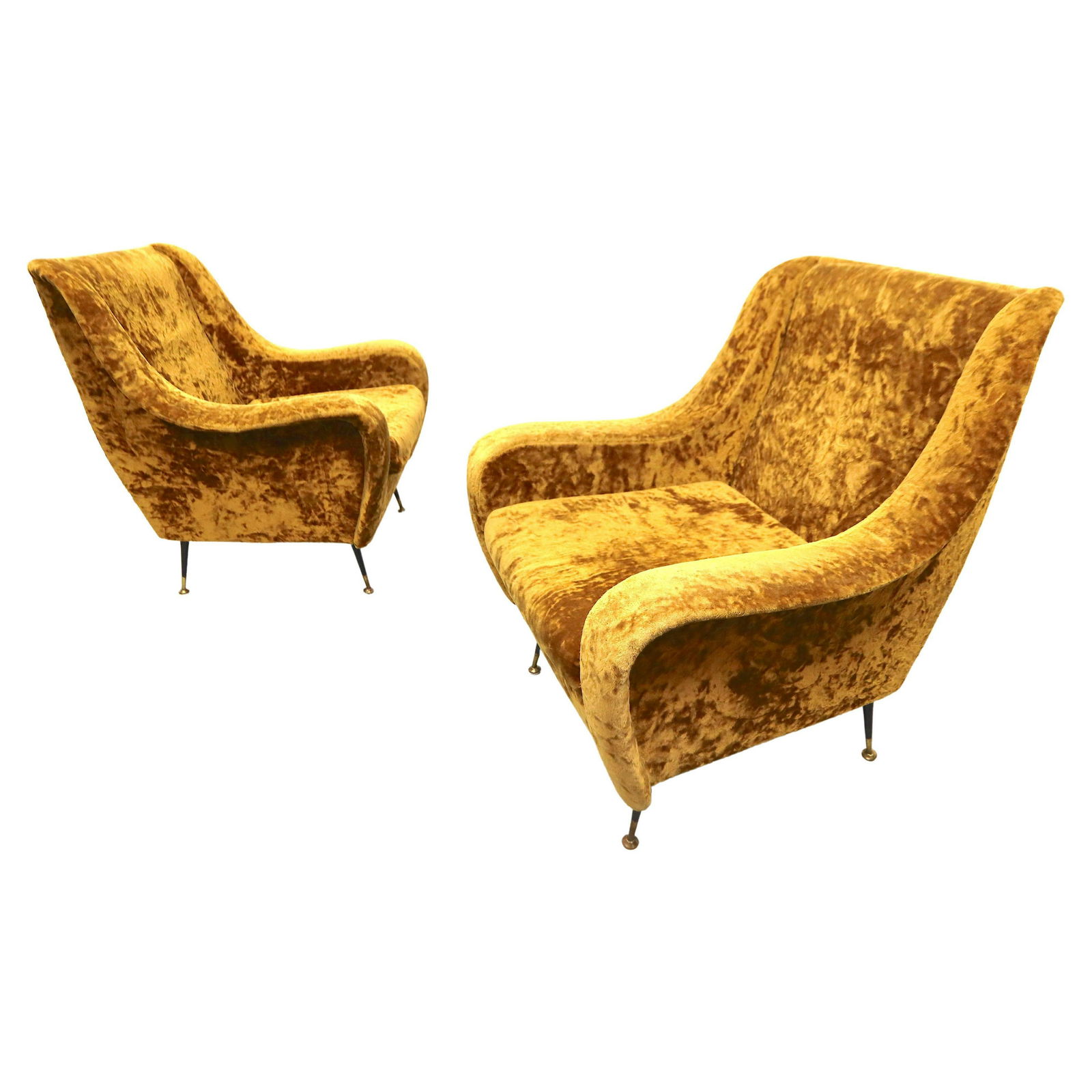 Pair Set of 2 Arm or Lounge Chairs by Marco Zanuso for Arflex, Italy 1950s (1 of 17)