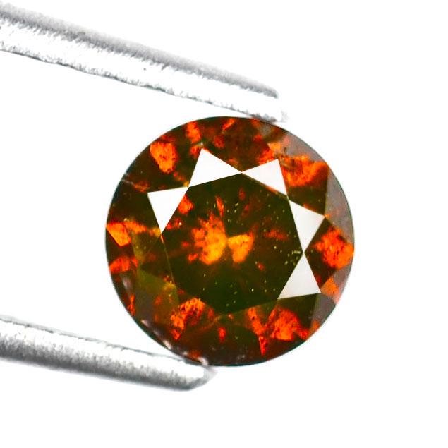 1.02 Cts Brilliant Red Round Natural Diamond (1 of 4)