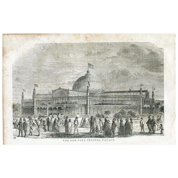 Antique Engraving New York Crystal Palace 1853 0061 On Jan 18 23 Jasper52 In Ny