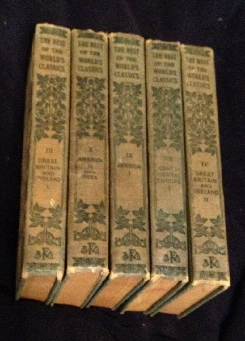 THEBEST OF THE WORLD'S CLASSICS - Henry Cabot Lodge, Editor 5 Volumes HC 1909 (1 of 9)