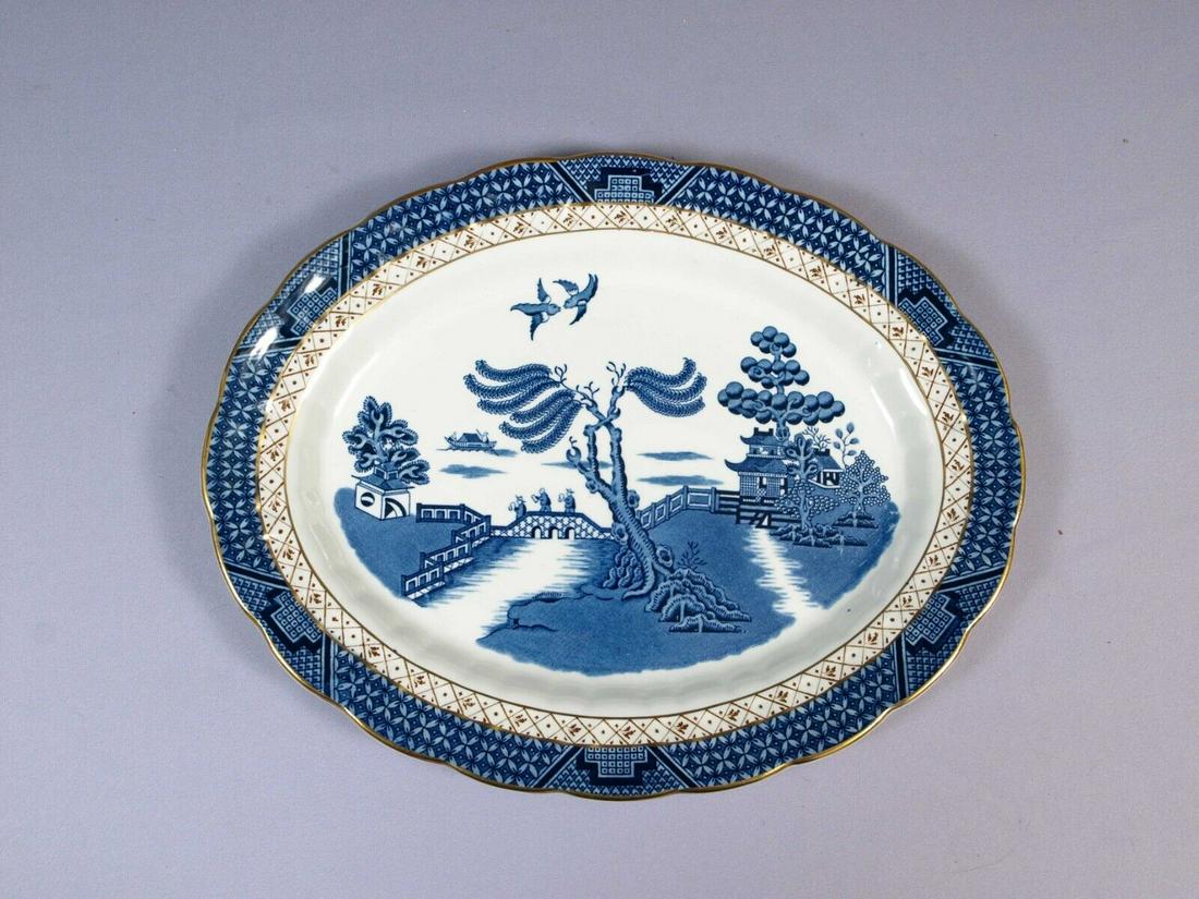 BOOTHS England Real Old Willow Oval Meat Serving Platter A8025 13 3/4" (1 of 4)