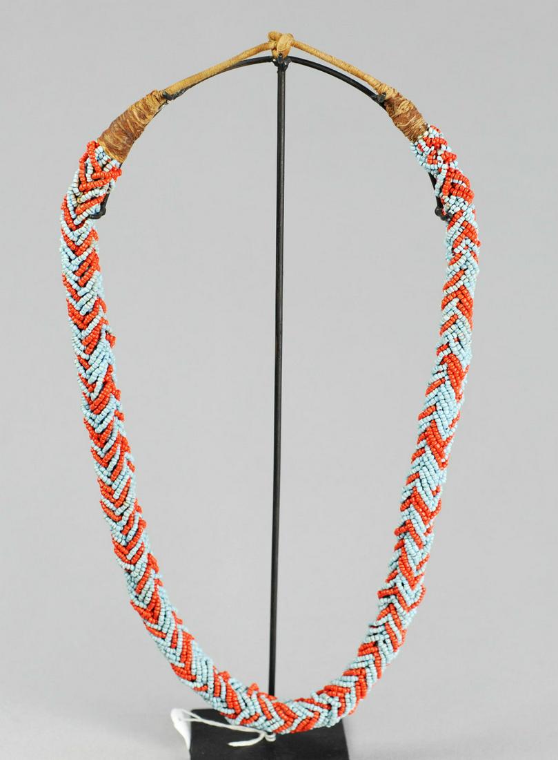 African Art - Beautiful and Heavy BAMILEKE Glass Beads Necklace Cameroon (1 of 4)