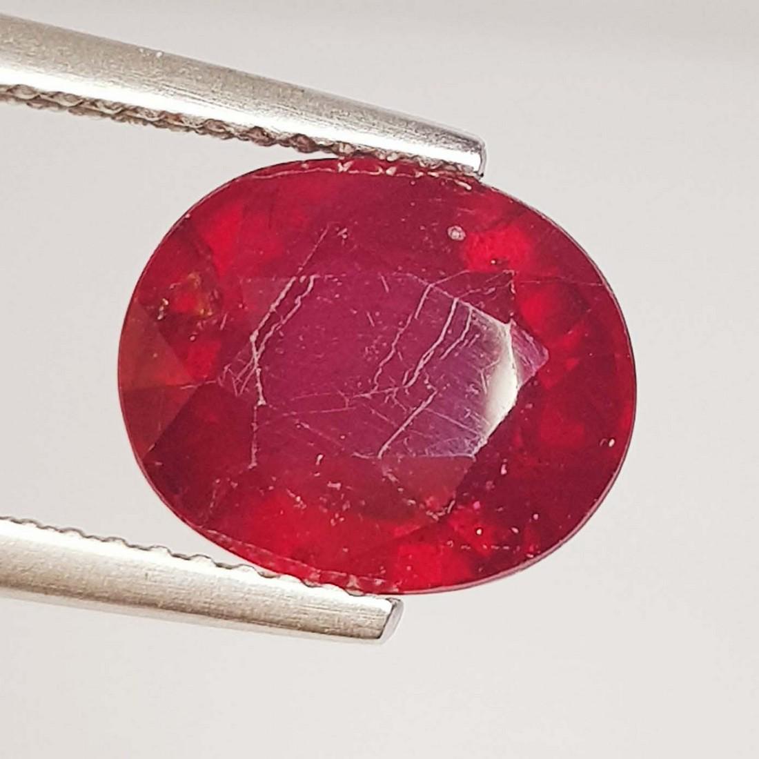 4.98 Ctz Top Quality Pinkish Red Natural Ruby (1 of 4)