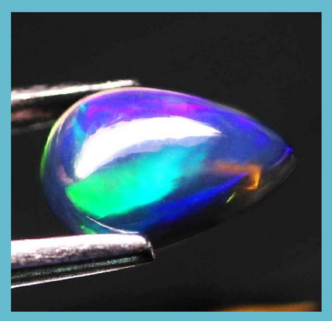 Unheated Natural Multicolor Welo Ethiopian Black Opal Pear Shape (1 of 2)