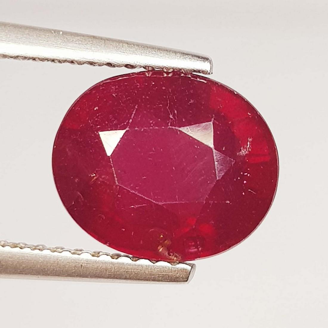4.96 Ctz Top Quality Pinkish Red Natural Ruby (1 of 3)