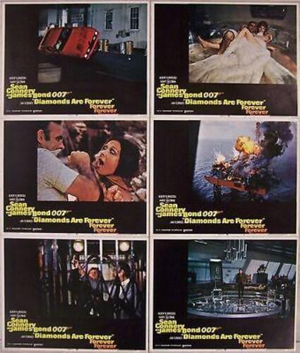 Diamonds Are Forever '71 6 Action-packed Lc's ~ James Bond ~ Sean Connery ~ Nm! (1 of 9)