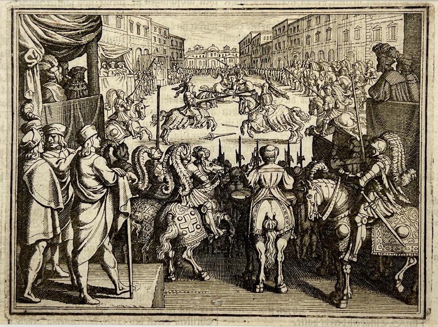 Antique Print - Unlucky Tournament in France - Matthaeus Merian - Germany 1674 (1 of 3)