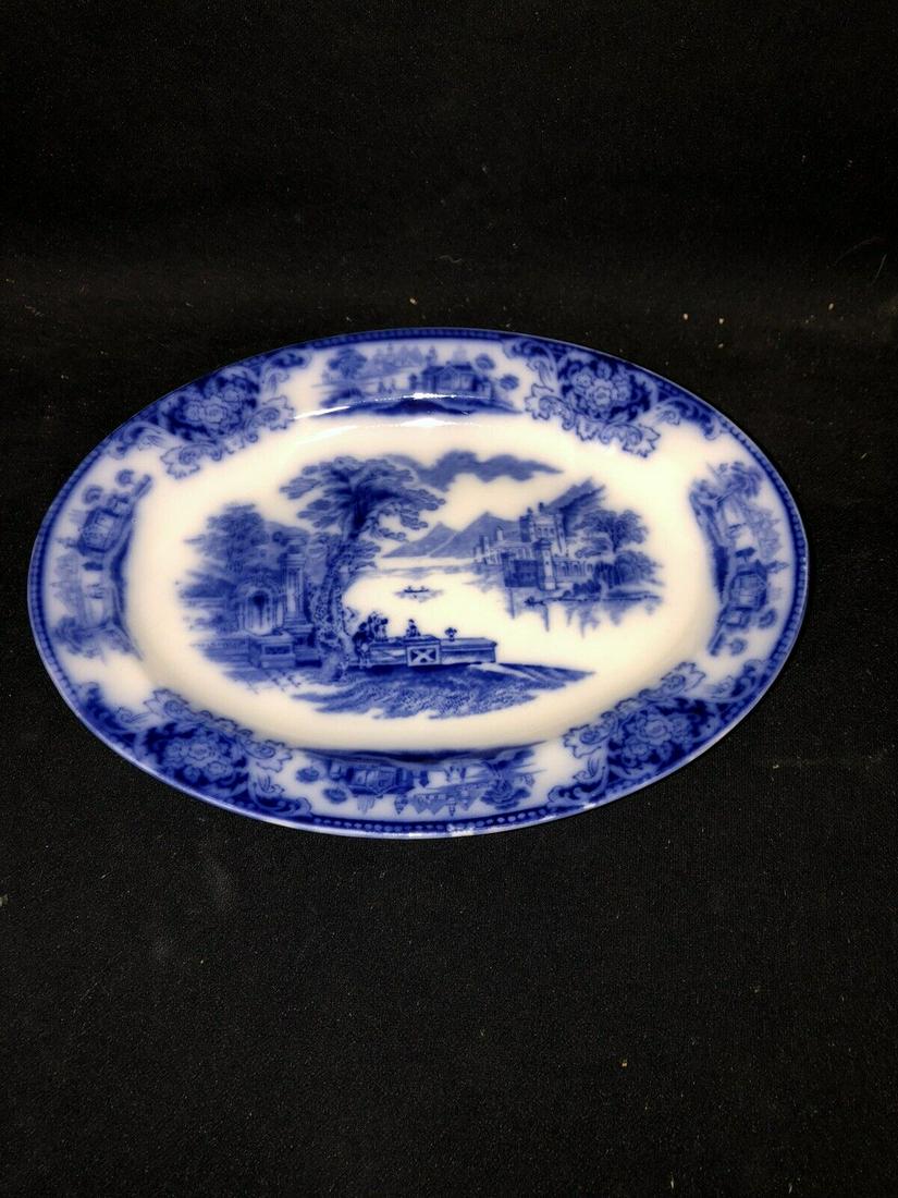 10” shanghai flow blue platter (1 of 3)