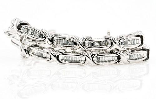 Natural 1.00 ctw. Diamond Tennis Bracelet 18K White Gold Certified (1 of 7)